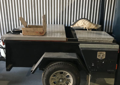 A specially built trailer to enable more efficient mobile abrasive blasting and surface coating