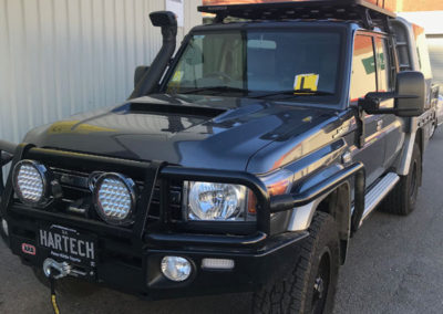 The new design for Hartech mobile abrasive blasting and powder coating site management vehicles has large roof rack fitted tenable more storage space for carrying abrasive blasting grit
