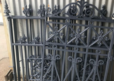 Heritage iron gates which have been powder coated